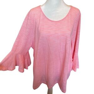Lane Bryant neon striped top with peplum sleeve detail 22/24
